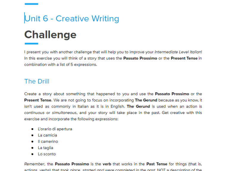 Creative Exercises