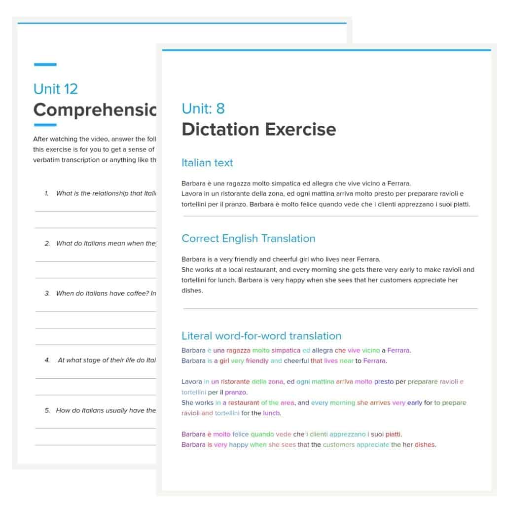 Beginner Italian Level 1 15 Two Example PDFs