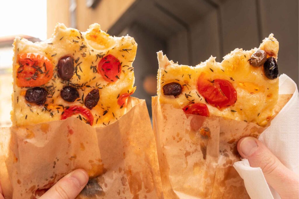 The typical focaccia Pugliese -